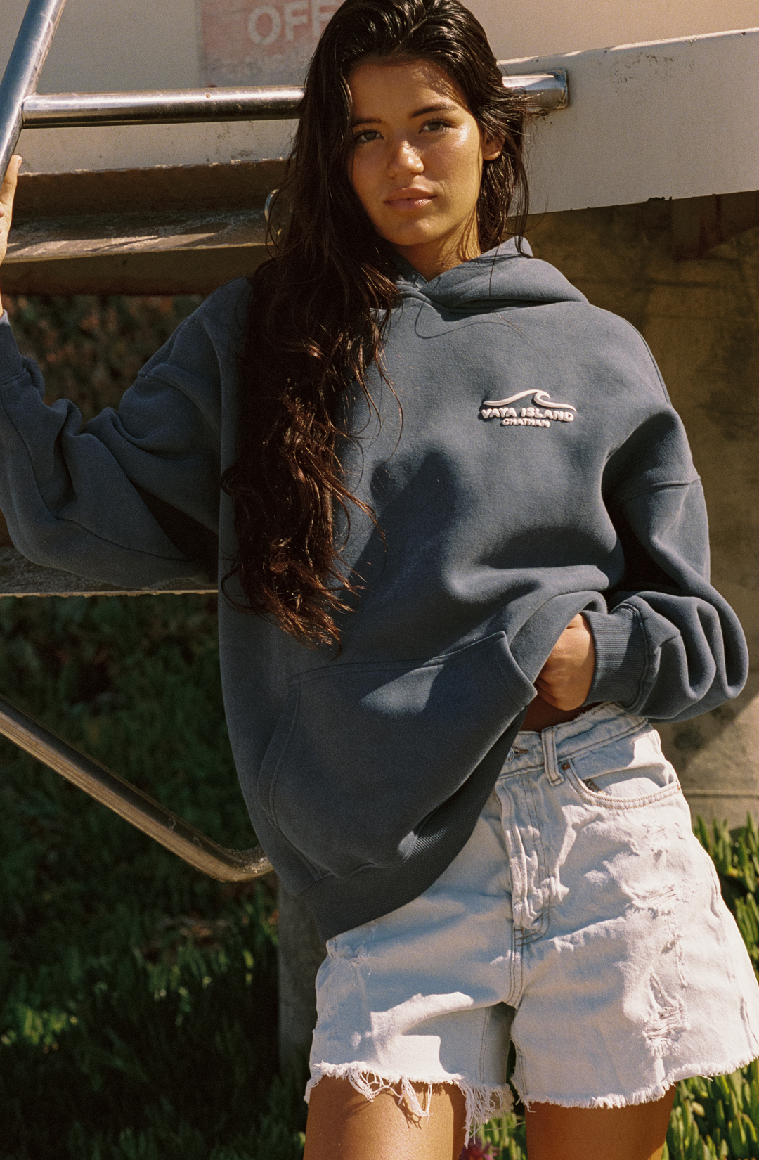 Unisex Wave Hoodie (Grey Blue)