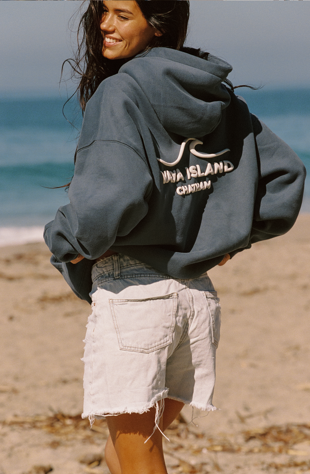 Unisex Wave Hoodie (Grey Blue)