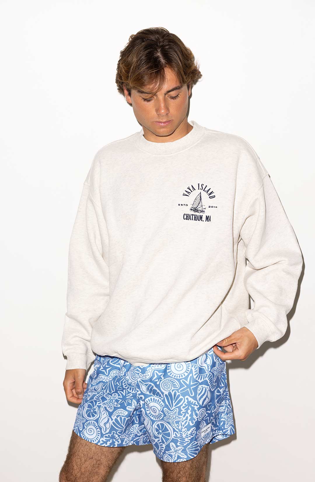 Unisex Vintage Embroidered Flagship Crewneck