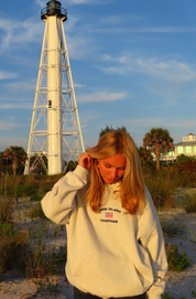 Unisex Embroidered USA Hoodie (Oat Ash)