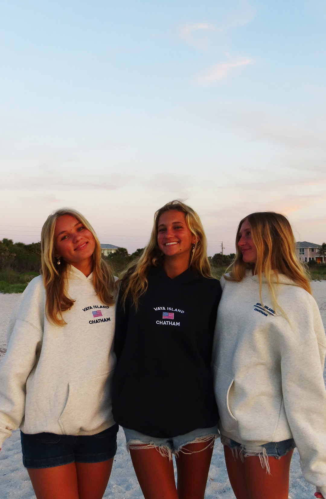 Unisex Embroidered USA Hoodie (Oat Ash)