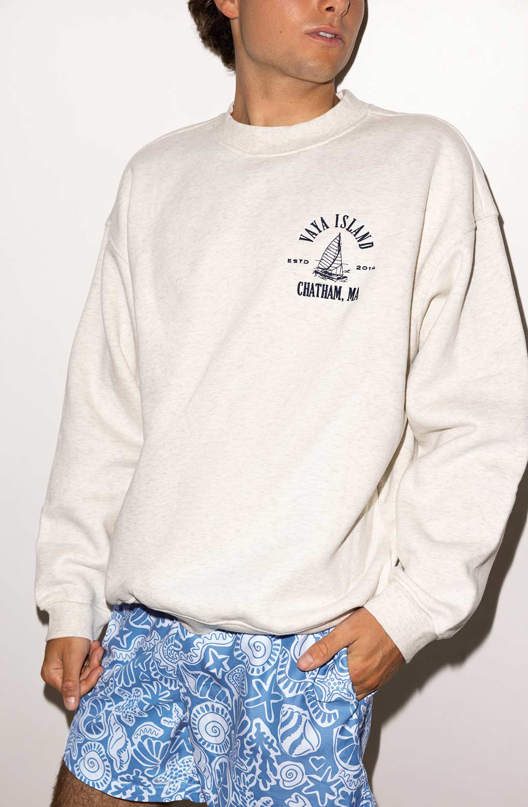 Unisex Vintage Embroidered Flagship Crewneck