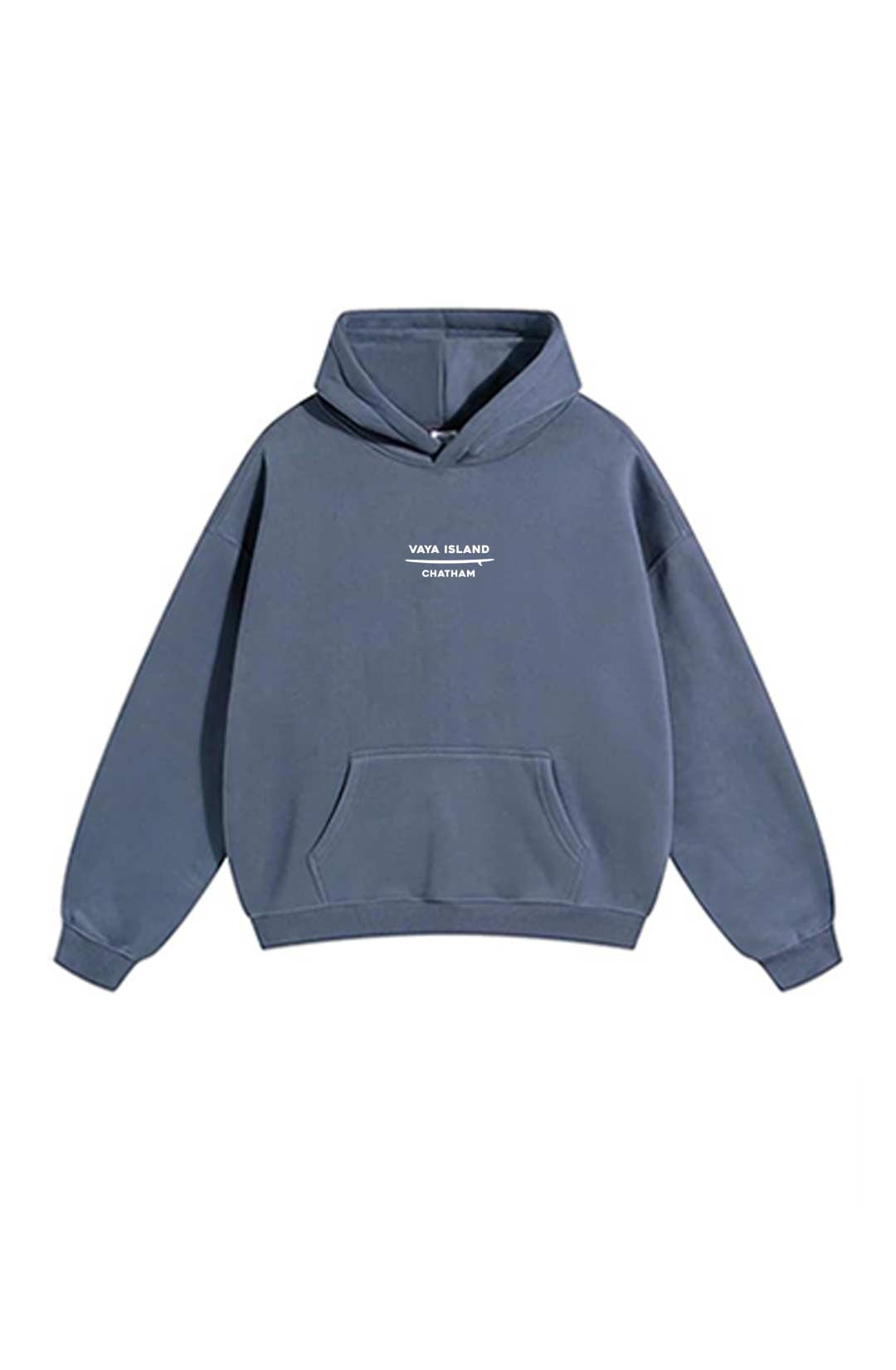 Unisex Embroidered Surf Hoodie (Grey Blue)