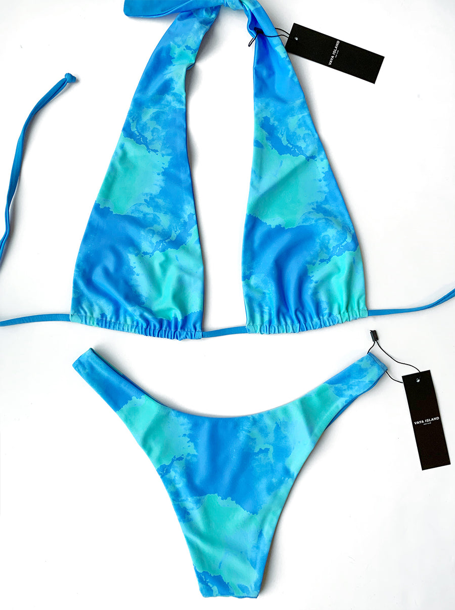 Bikini Tie-Dye Azul Turquesa para Mujer